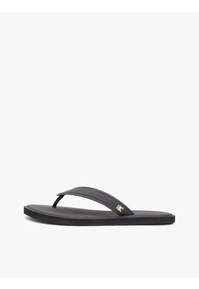 Sandalias Negro Con Monograma TH Tommy Hilfiger