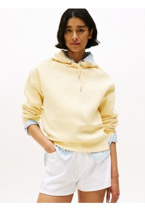 Buzo Amarillo Con Capota, Cordón Y Logo Bordado Tommy Hilfiger