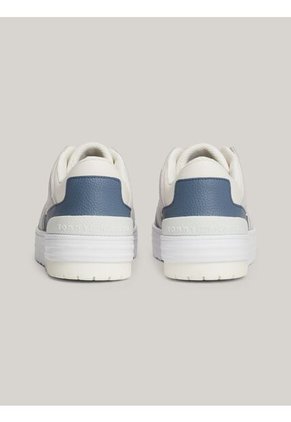 Tenis Azul De Cuero Con Mezcla De Texturas Tommy Hilfiger