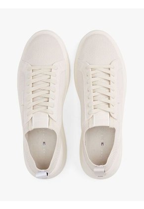 Tenis Beige De Punto Estilo Calcetín Tommy Hilfiger