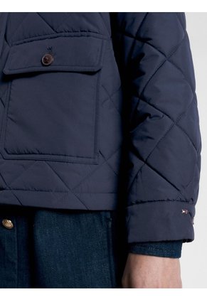 Chaqueta Con Diseño Acolchado A Rombos Mujer Azul Tommy Hilfiger