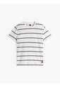 Camiseta Blanca De Rayas Y Cuello Redondo Tommy Jeans de Tommy Hilfiger