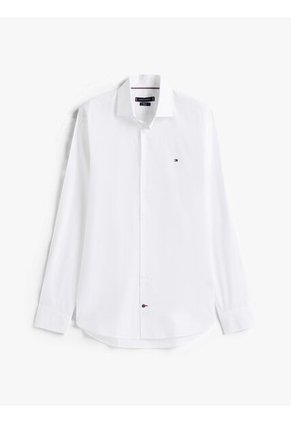 Camisa Blanca Flex Poplin De Corte Slim Tommy Hilfiger