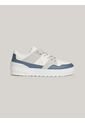 Tenis Azul De Cuero Con Mezcla De Texturas Tommy Hilfiger de Tommy Hilfiger