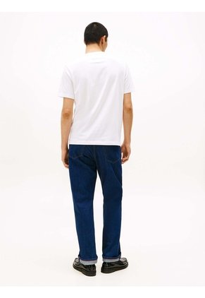 Camiseta Blanca De Cuello Redondo Con Logo Tommy Hilfiger