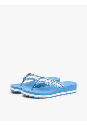 Sandalias Celeste De Cuña Con Tira Trenzada Tommy Hilfiger