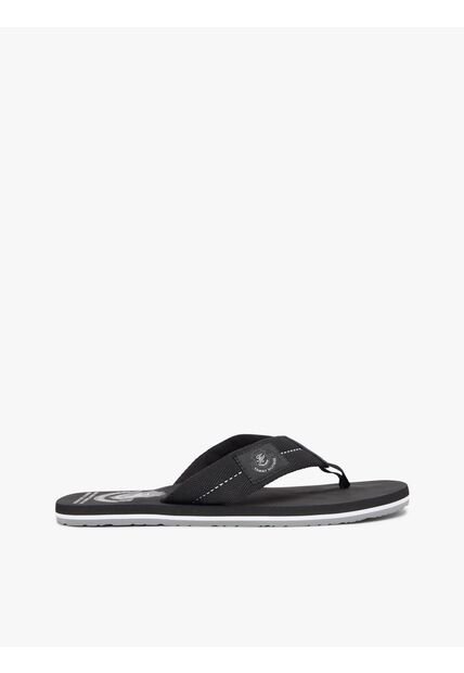 Sandalias Negro Con Parche Con Escudo Tommy Hilfiger
