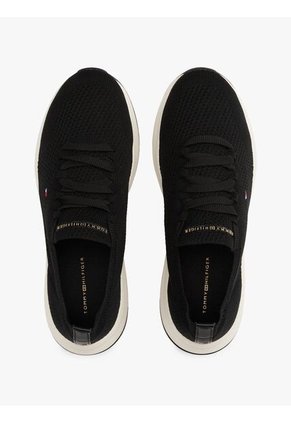 Tenis Negro De Punto Con Logo Bordado Tommy Hilfiger