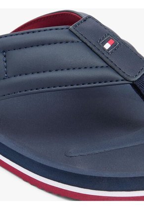 Sandalias Azul Con Tiras Acolchadas Y Logo Tommy Hilfiger