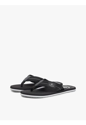 Sandalias Negro Con Parche Con Escudo Tommy Hilfiger
