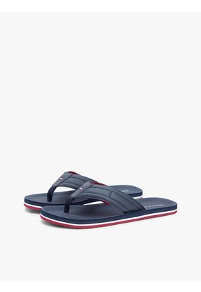 Sandalias Azul Con Tiras Acolchadas Y Logo Tommy Hilfiger