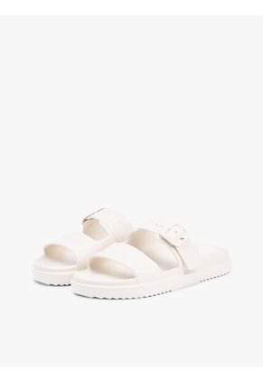 Sandalias Beige Con Tira Doble Y Logo Esmaltado Tommy Hilfiger