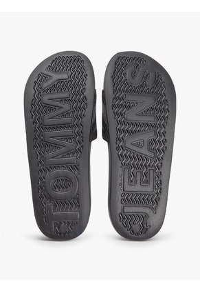 Sandalias Negro Con Pala De Jacquard Tommy Hilfiger