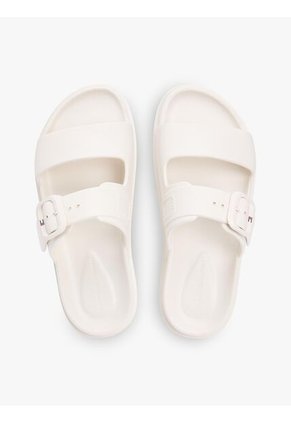 Sandalias Beige Con Tira Doble Y Logo Esmaltado Tommy Hilfiger