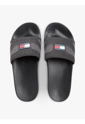 Sandalias Negro Con Pala De Jacquard Tommy Hilfiger