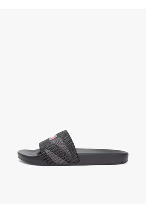 Sandalias Negro Con Pala De Jacquard Tommy Hilfiger