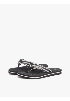 Sandalias Negro Con Tiras De Tejido Trenzado Tommy Hilfiger