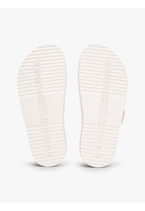 Sandalias Beige Con Tira Doble Y Logo Esmaltado Tommy Hilfiger