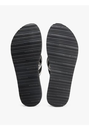 Sandalias Negro Con Tiras De Tejido Trenzado Tommy Hilfiger