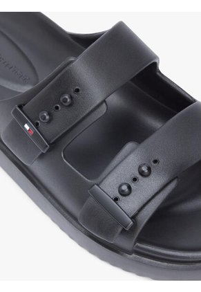 Sandalias Negro Ligeras Con Hebillas Y Suela Dentada Tommy Hilfiger