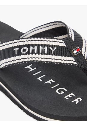 Sandalias Negro Con Tiras De Tejido Trenzado Tommy Hilfiger