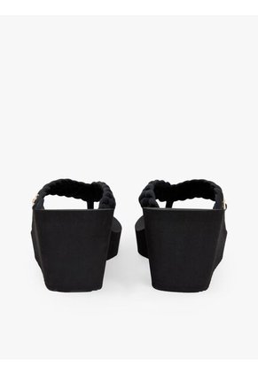 Sandalias Negro De Cuña Con Tiras Trenzadas Tommy Hilfiger