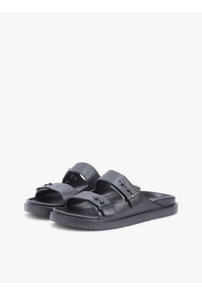 Sandalias Negro Ligeras Con Hebillas Y Suela Dentada Tommy Hilfiger