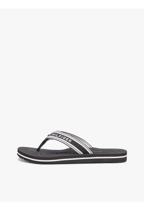 Sandalias Negro Con Tiras De Tejido Trenzado Tommy Hilfiger