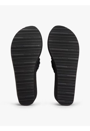 Sandalias Negro De Cuña Con Tiras Trenzadas Tommy Hilfiger