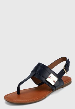 Sandalia Plana Azul Oscuro-Blanco Tommy Hilfiger