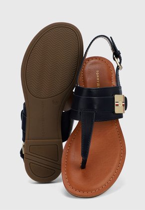 Sandalia Plana Azul Oscuro-Blanco Tommy Hilfiger