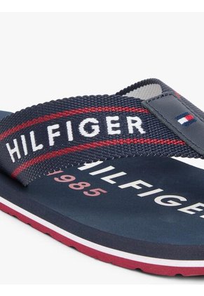 Sandalias Azul De Tiras De Textil Trenzado Con Logo Tommy Hilfiger