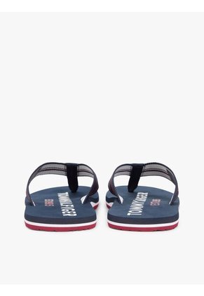 Sandalias Azul De Tiras De Textil Trenzado Con Logo Tommy Hilfiger