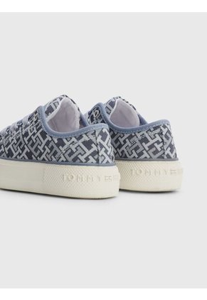 Tenis Con Monograma Y Cordones Para Niña Azul Tommy Hilfiger
