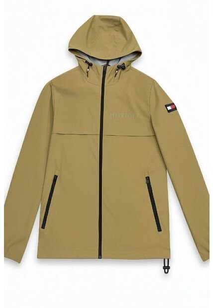 Chaqueta Beige Manga Larga Con Cierre De Cremallera Tommy Hilfiger