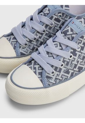 Tenis Con Monograma Y Cordones Para Niña Azul Tommy Hilfiger