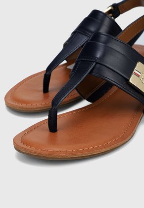 Sandalia Plana Azul Oscuro-Blanco Tommy Hilfiger