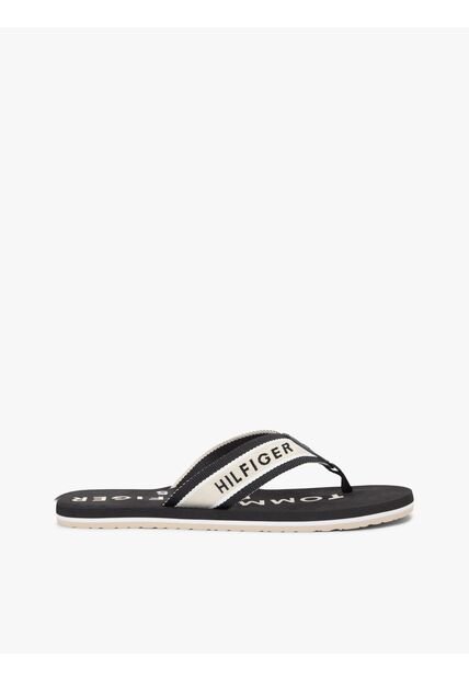 Sandalias Negro De Tiras De Textil Trenzado Con Logo Tommy Hilfiger