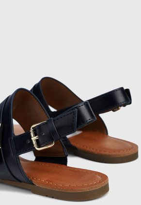 Sandalia Plana Azul Oscuro-Blanco Tommy Hilfiger