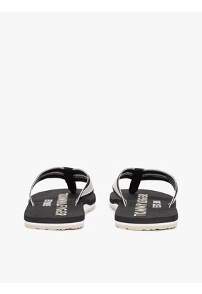 Sandalias Negro De Tiras De Textil Trenzado Con Logo Tommy Hilfiger