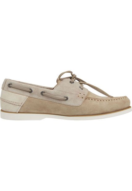 Náuticos Beige De Ante Con Logo Tommy Hilfiger