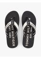 Sandalias Negro De Tiras De Textil Trenzado Con Logo Tommy Hilfiger de Tommy Hilfiger