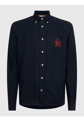 Camisa De Con Monograma Azul Tommy Hilfiger