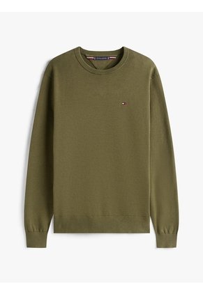 Saco Verde De Cuello Redondo Con Logo Bordado Tommy Hilfiger