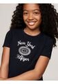 Camiseta Azul Con Logotipo Metalizado Tommy Hilfiger de Tommy Hilfiger