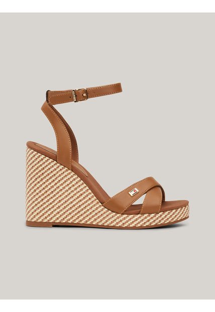 Sandalias Marrón De Cuña Con Rayas Irregulares Tommy Hilfiger