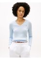 Saco Celeste De Punto Trenzado Con Cuello En V Tommy Hilfiger de Tommy Hilfiger