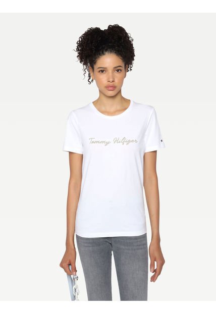 Camiseta Mujer Manga Corta Regular Fit Blanco