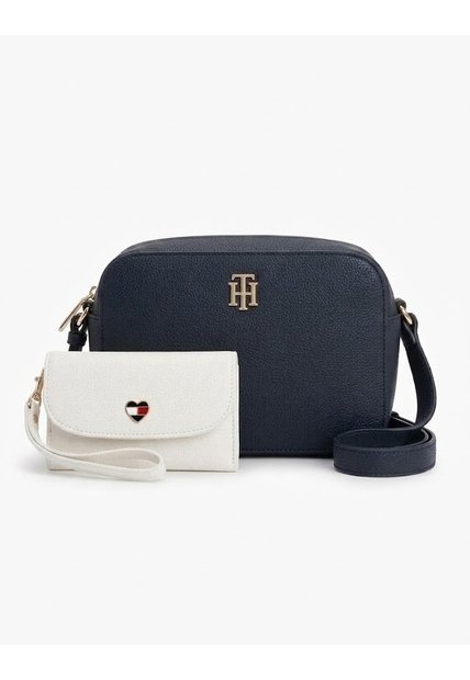 Bolso Azul Cruzado Con Logo Tommy Hilfiger