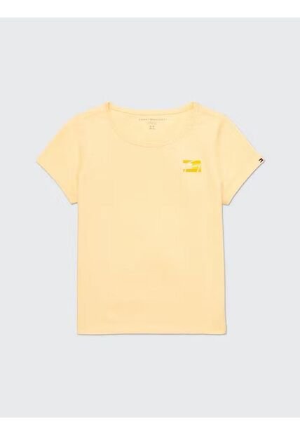 Camiseta Niña Amarilla Con Firma Sensorial Adaptive Tommy Hilfiger